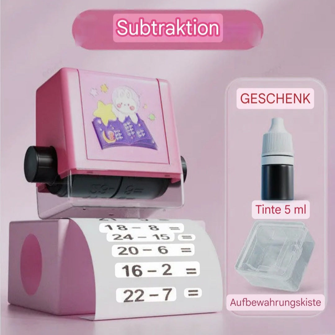 Mach Mathe zum Kinderspiel mit dem wieder-verwendbaren Mathe-Rollerstempel! KleinSelect