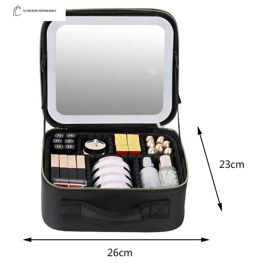 LED makeup case with mirror