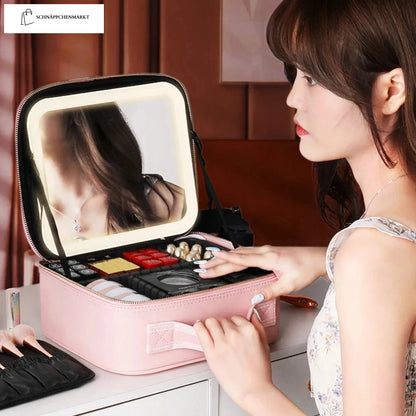 LED-Make-Up-Koffer mit Spiegel