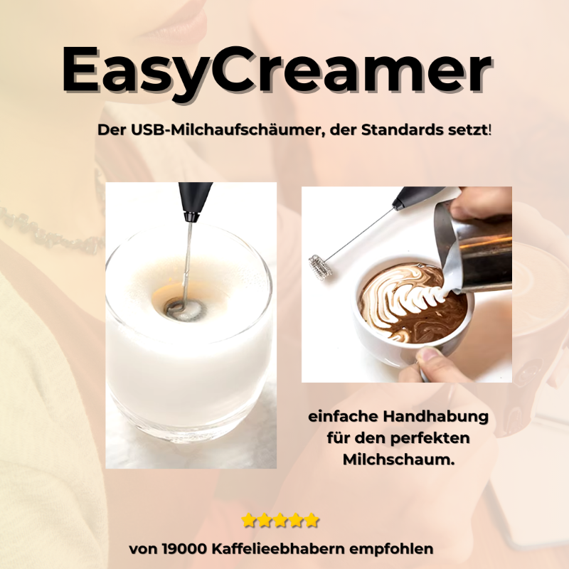 EasyCreamer – Der USB-Milchaufschäumer, der Standards setzt!