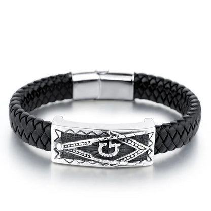 Der Edelstahl Freimaurer Lederarmband!