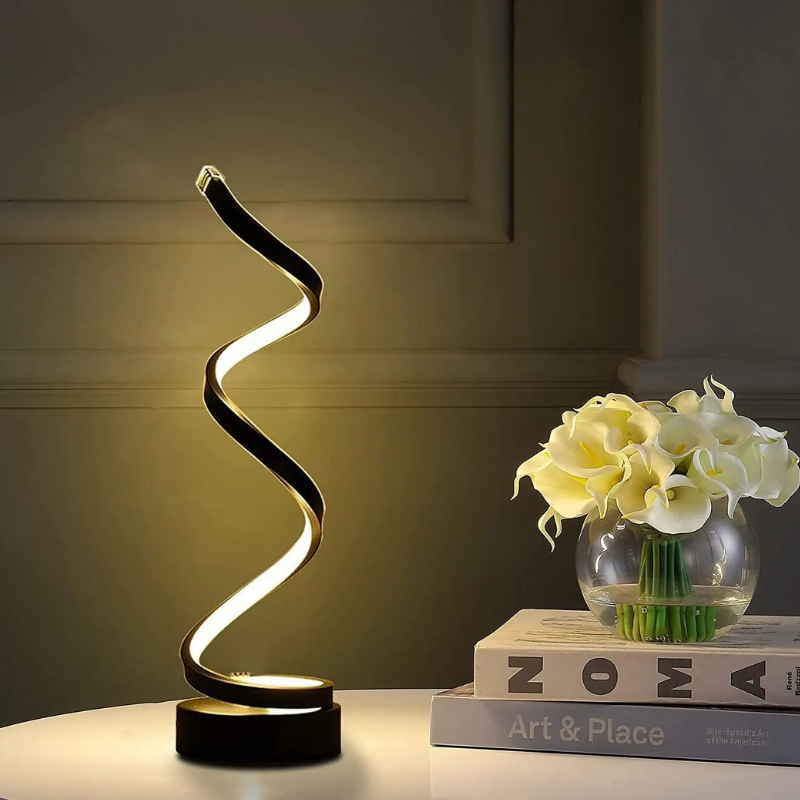 Spiralförmige LED Tischlampe – Dimmbar & Modern