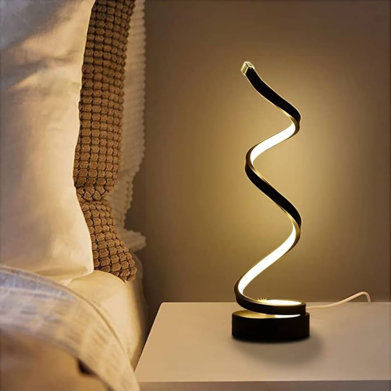 Spiralförmige LED Tischlampe – Dimmbar & Modern