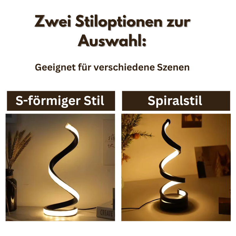 Spiralförmige LED Tischlampe – Dimmbar & Modern
