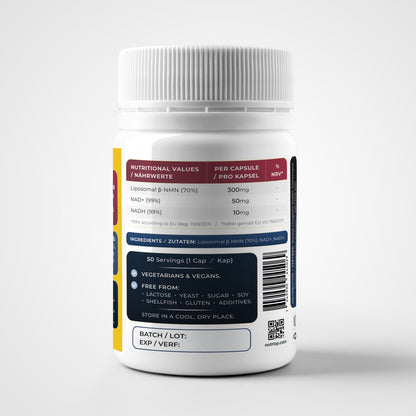 Nutriop® Max Strength Liposomal NMN PLUS+: Advanced Absorption NAD+ Complex (50 Capsules) Nutriop Longevity