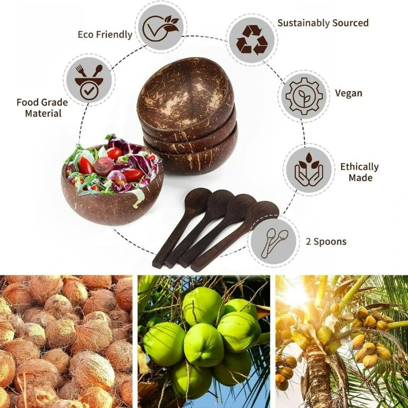Handgefertigte Kokosnussschalen für umweltbewusstes Tischgedeck!