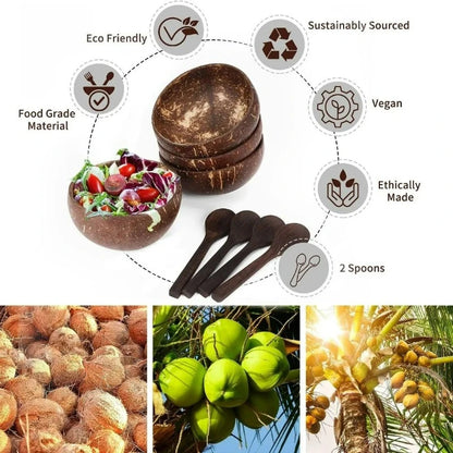 Handgefertigte Kokosnussschalen für umweltbewusstes Tischgedeck!