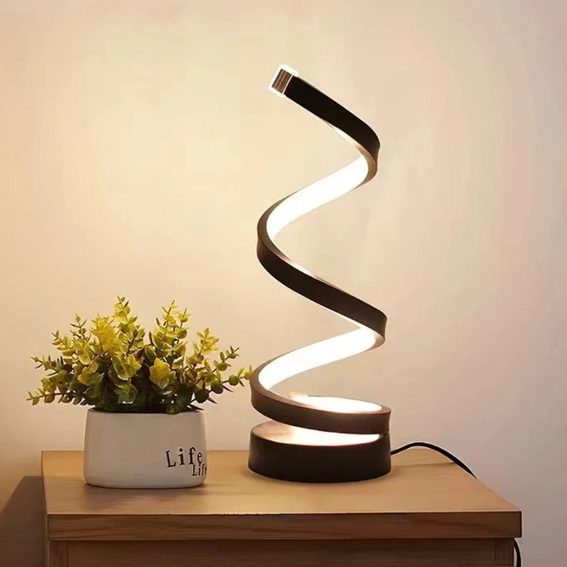 Spiralförmige LED Tischlampe – Dimmbar & Modern