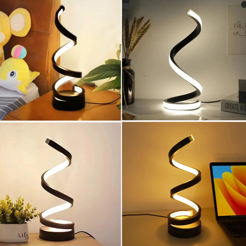 Spiralförmige LED Tischlampe – Dimmbar & Modern