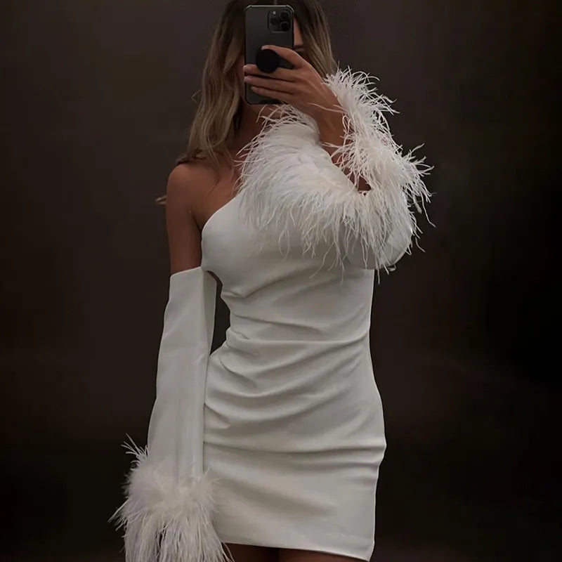 Elegant off shoulder party dress