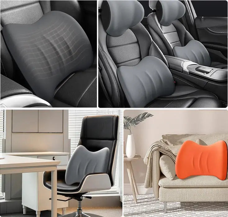 Our ergonomic pillow + lumbar pillow 