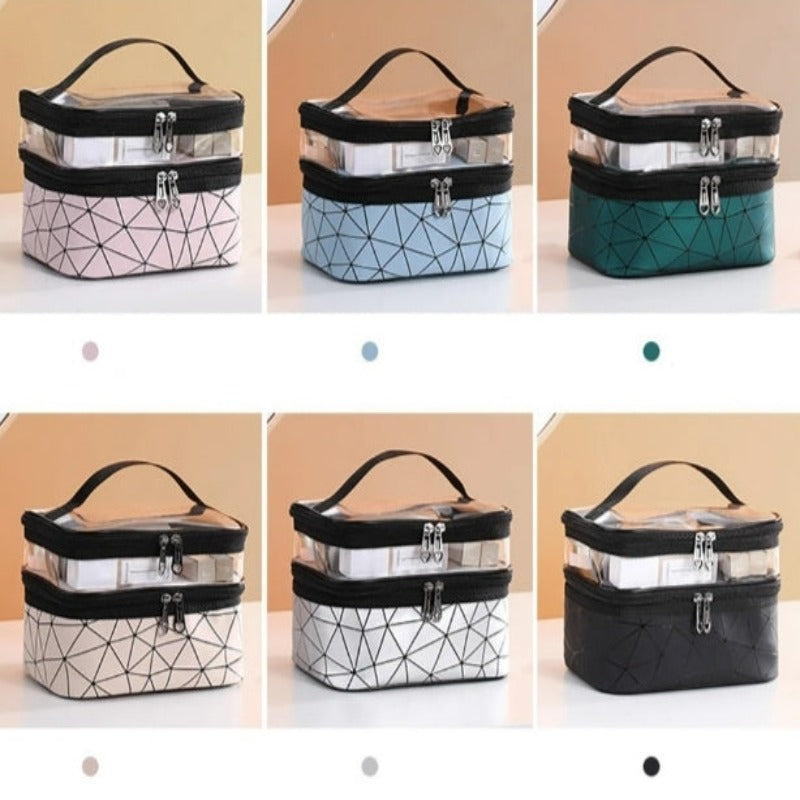 The transparent cosmetic bag