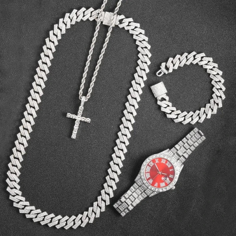 Das Hip Hop Miami Cuban Link Chain Set für Sie und Ihn