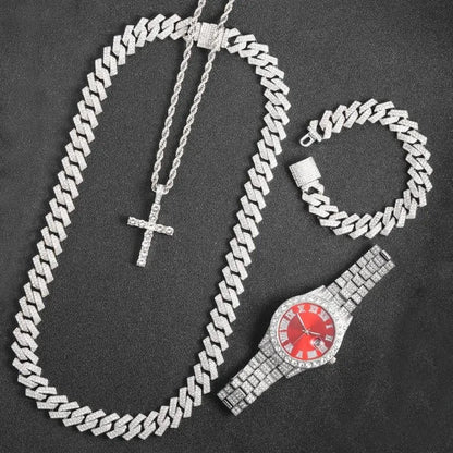 Das Hip Hop Miami Cuban Link Chain Set für Sie und Ihn