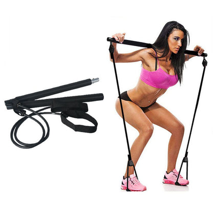 KleinSelect Fitnessband Tracker in Schwarz mit Griffen und Widerstandsbändern für Krafttraining