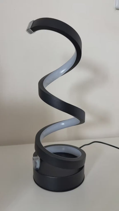 Spiralförmige LED Tischlampe – Dimmbar & Modern