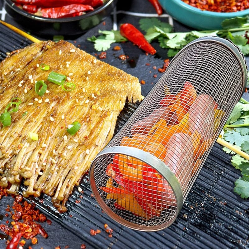 Our cylindrical grill basket