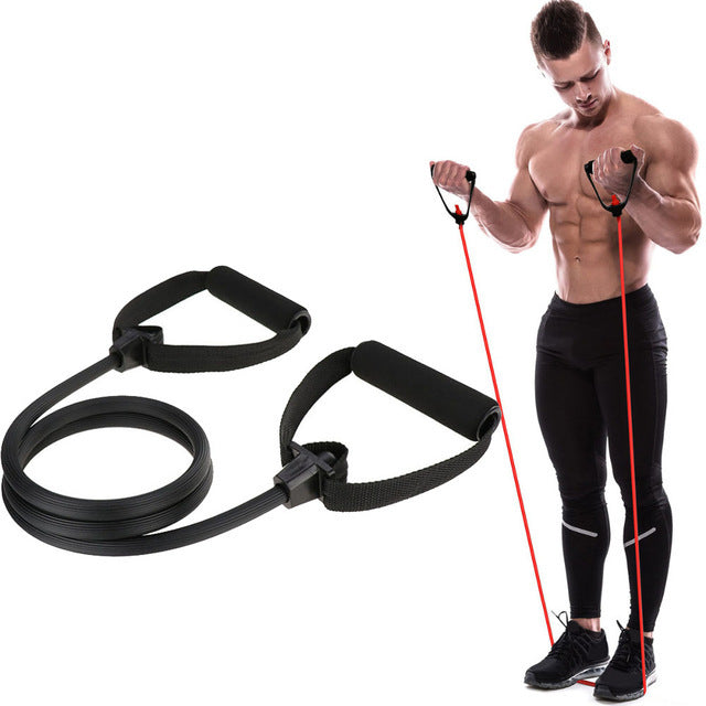 KleinSelect Fitnessband Tracker mit schwarzen Griffen zum Muskeltraining und Widerstandsübungen