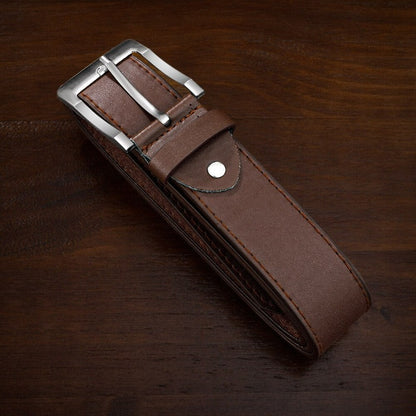 Braunes Lederuhrarmband mit silberner Schnalle im ritual geschenkset von KleinSelect